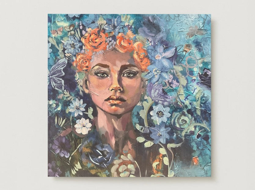 Voices of Wisdom Collection | Set of 4 Square Flat Fine Art Cards with Envelopes | Frameable Art Prints, Reproductions of Original Paintings