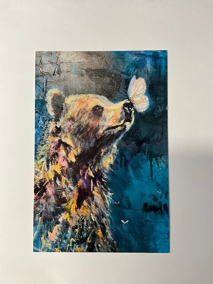Bears & Lions Collection | Set of 4 Flat Fine Art Cards with Envelopes | Frameable Art Prints – Reproductions of Original Paintings