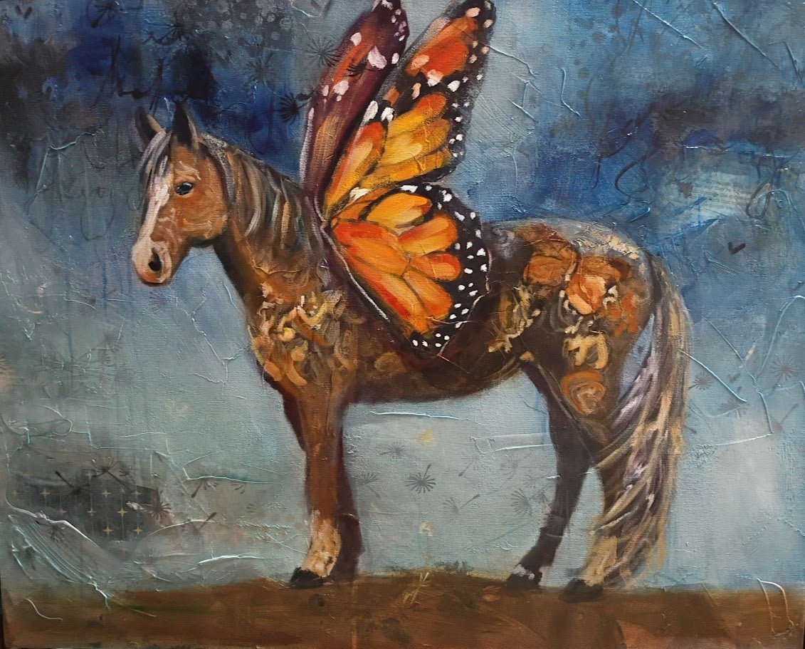 Becoming Untamed | Sarah Andreas Art | Mixed Media Oil Painting