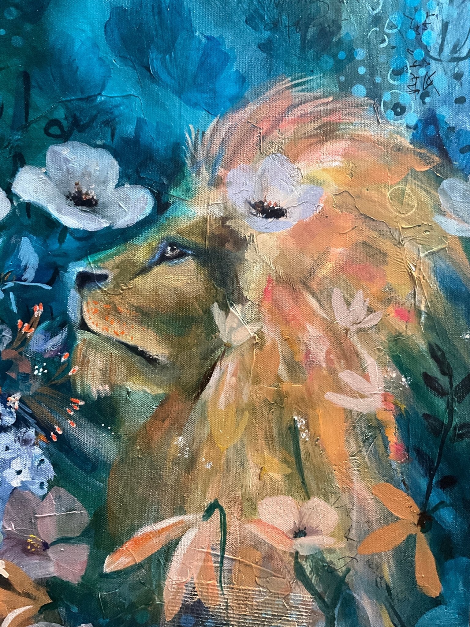 Crowned in Courage | Sarah Andreas Art | Mixed Media Oil Painting