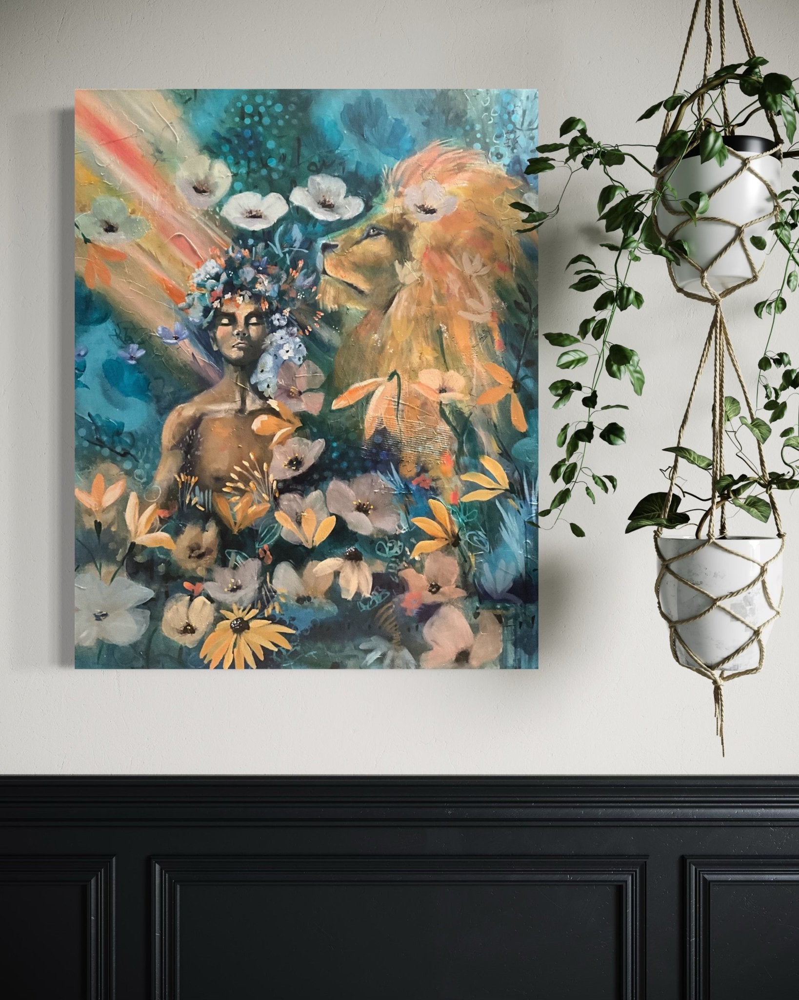 Crowned in Courage | Sarah Andreas Art | Mixed Media Oil Painting