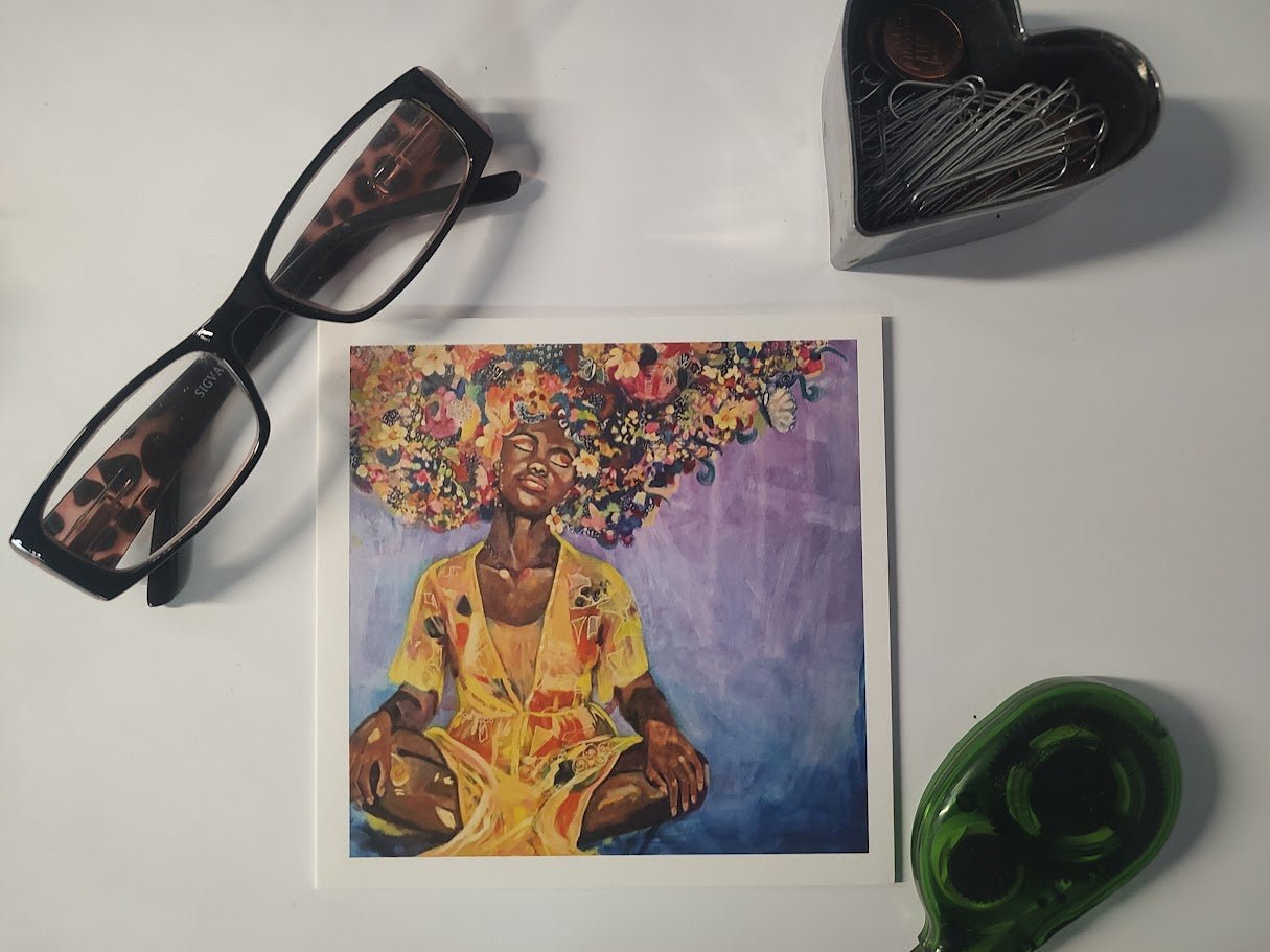 Peace Art Note Cards - Inspirational Greeting Cards for Calm & Serenity (Set of 4) | Sarah Andreas Art | Mixed Media Oil Painting