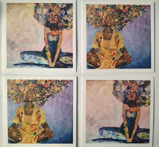 Peace Art Note Cards - Inspirational Greeting Cards for Calm & Serenity (Set of 4) | Sarah Andreas Art | Mixed Media Oil Painting