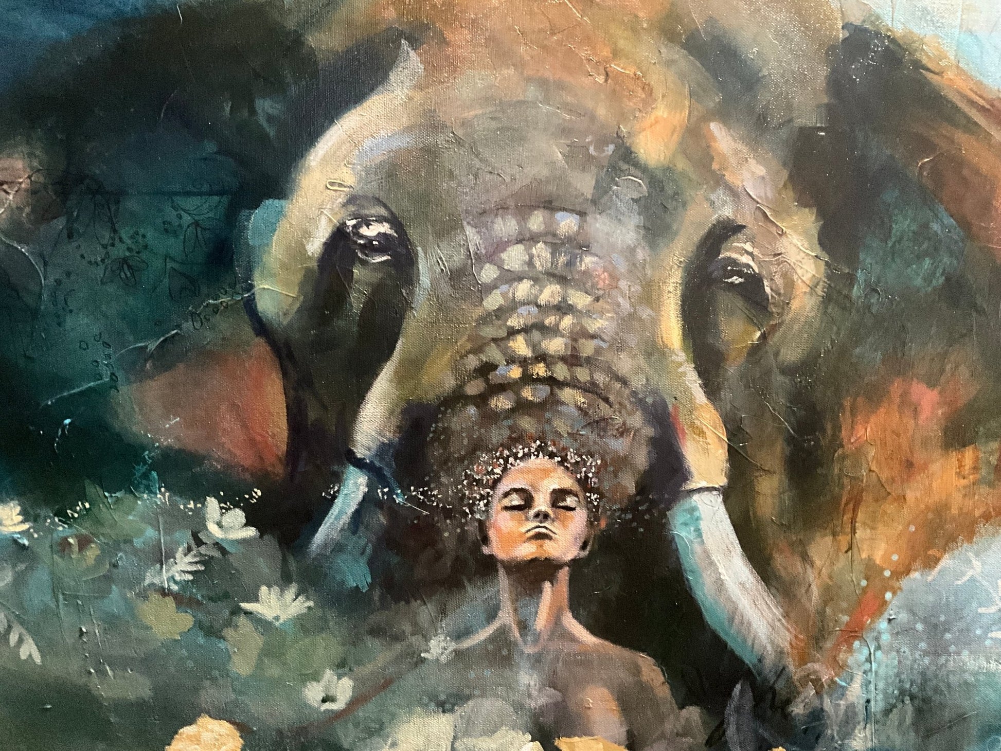 The Keeper of Wisdom | Sarah Andreas Art | Mixed Media Oil Painting | Sarah Andreas Art | Mixed Media Oil Painting