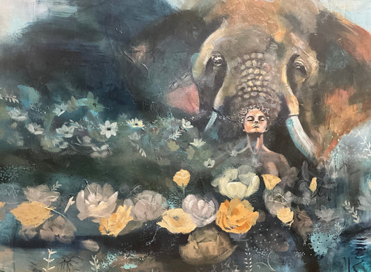 The Keeper of Wisdom | Sarah Andreas Art | Mixed Media Oil Painting