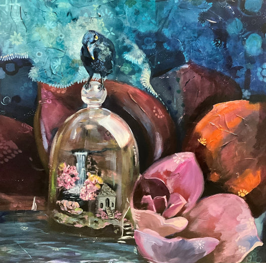 The Question | Sarah Andreas Art | Mixed Media Oil Painting