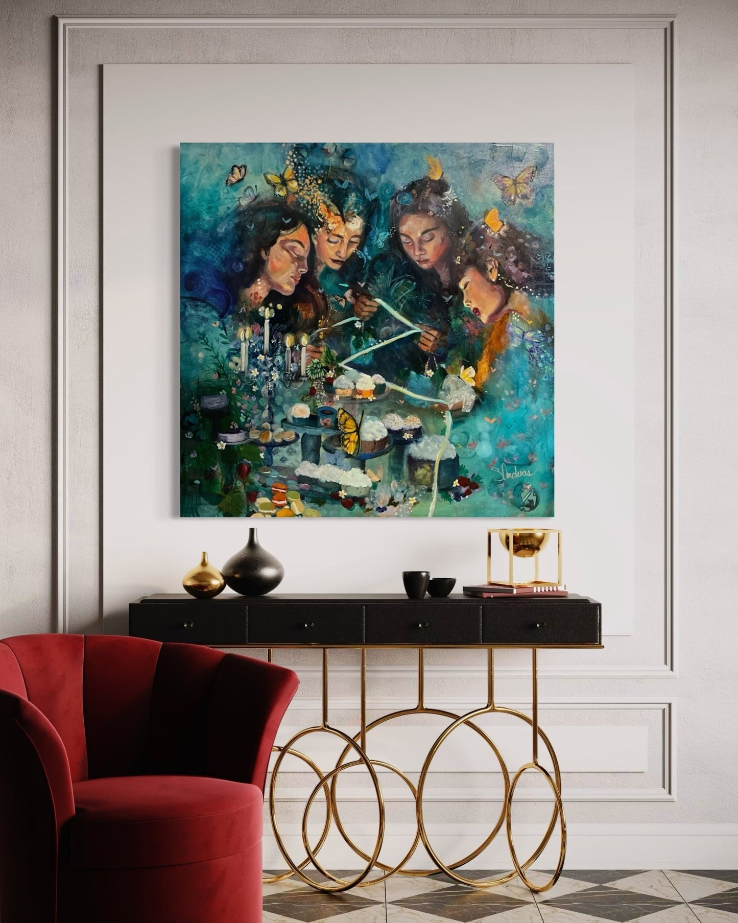 The Space We Make - Original Mixed Media Oil Painting | Sarah Andreas Art | Mixed Media Oil Painting