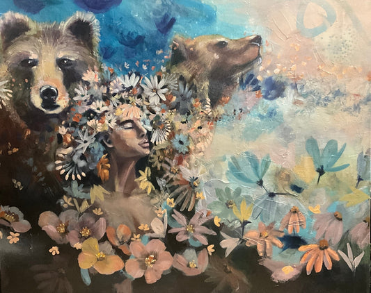Whispers of Strength | Sarah Andreas Art | Mixed Media Oil Painting