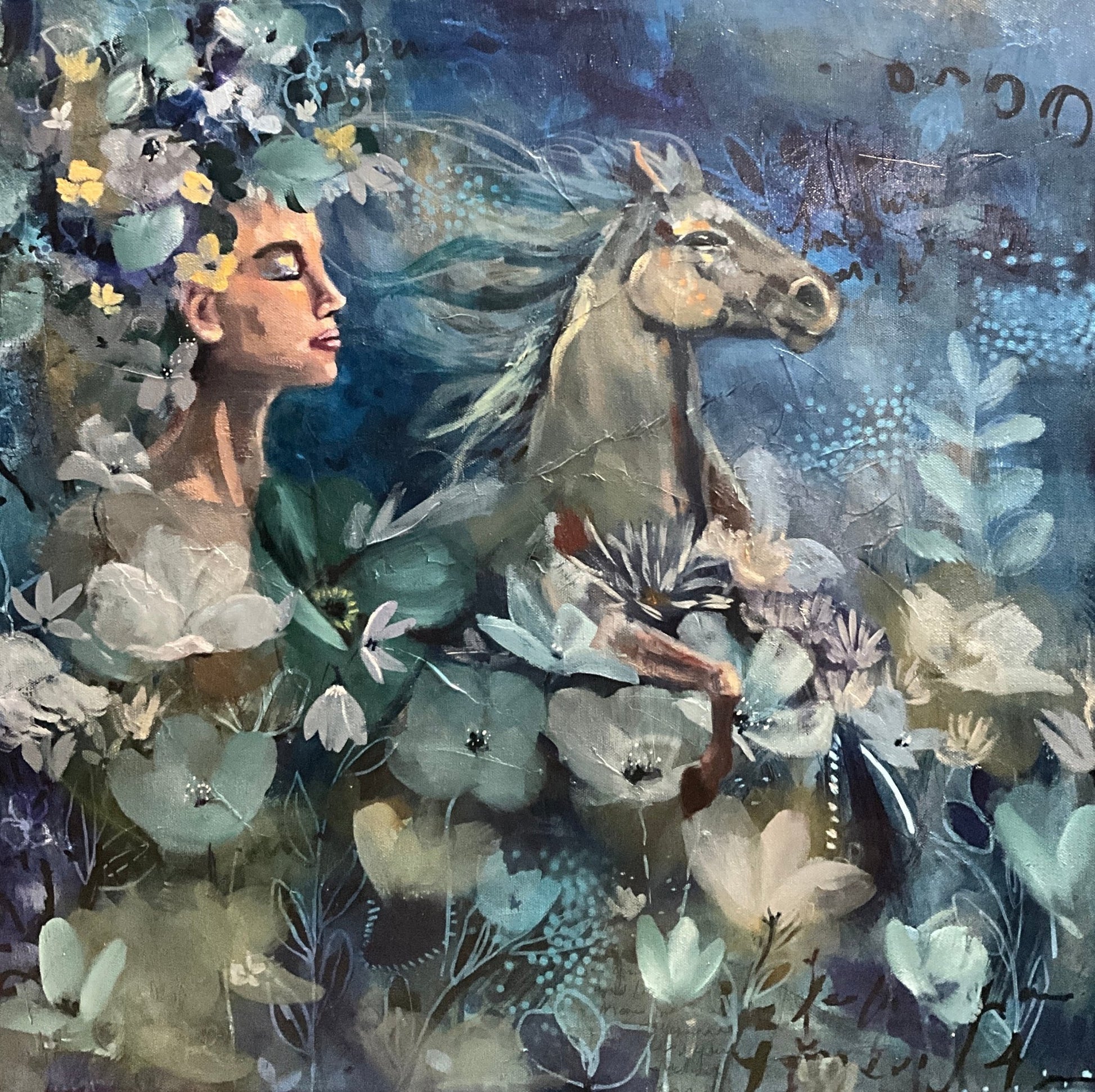 Wild Soul, Calm Spirit | Sarah Andreas Art | Mixed Media Oil Painting