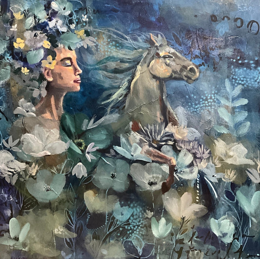 Wild Soul, Calm Spirit | Sarah Andreas Art | Mixed Media Oil Painting
