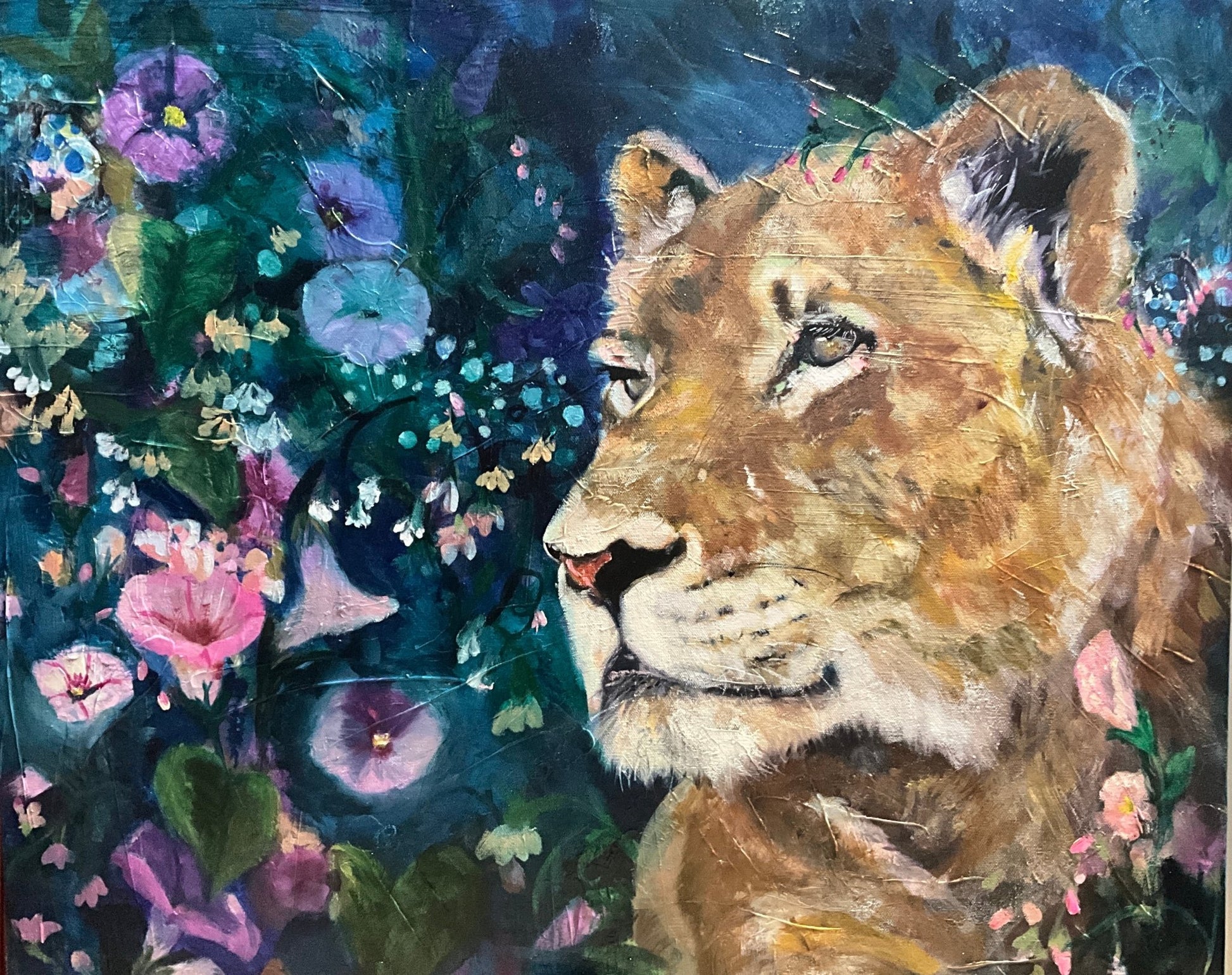 Blossoming Resilience | Sarah Andreas Art | Mixed Media Oil Painting