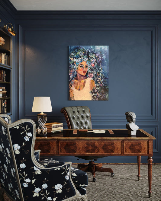 Blue Splendor | Sarah Andreas Art | Mixed Media Oil Painting
