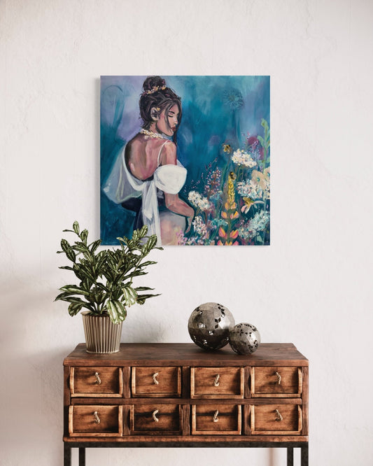 In the Garden | Sarah Andreas Art | Mixed Media Oil Painting