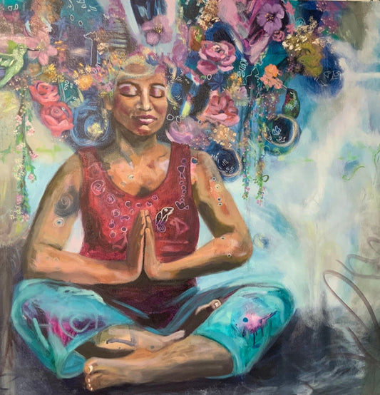 Framed Print - Humming Peace | Sarah Andreas Art | Mixed Media Oil Painting