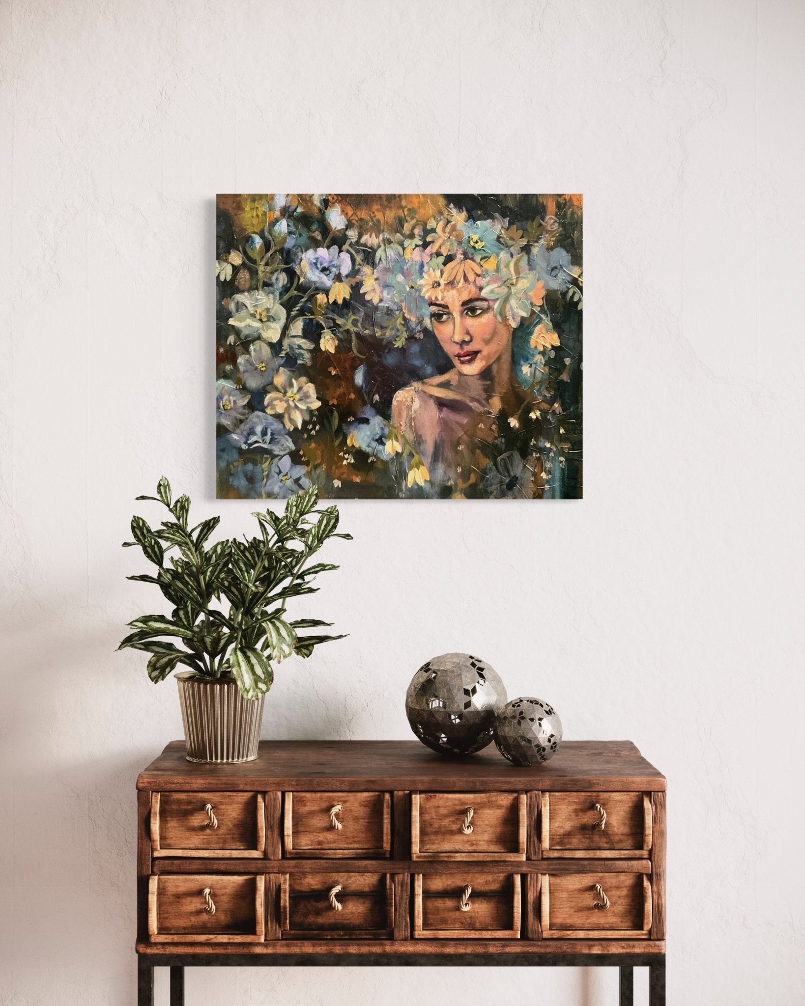 Healing Council of the Flowers | Sarah Andreas Art | Mixed Media Oil Painting
