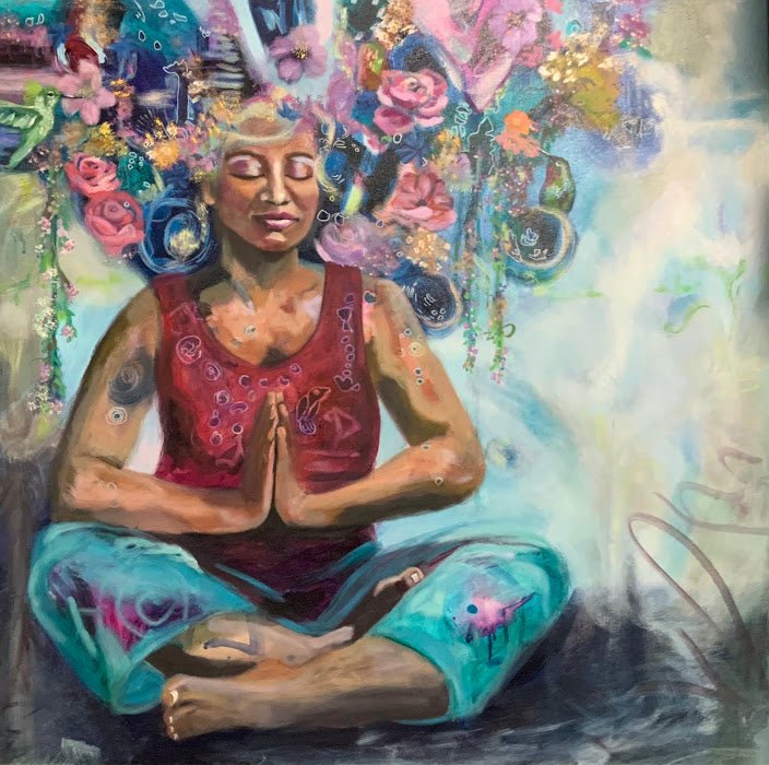 Humming Peace | Sarah Andreas Art | Mixed Media Oil Painting