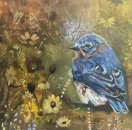 Mystic Blue Rhapsody  | Sarah Andreas Art | Mixed Media Oil Painting
