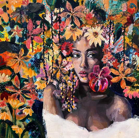 Tigerlily Splendor | Sarah Andreas Art | Mixed Media Oil Painting