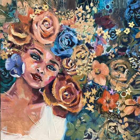 Unapologetically Bold - bold art for women by Sarah Andreas featuring blues, golds and lavender