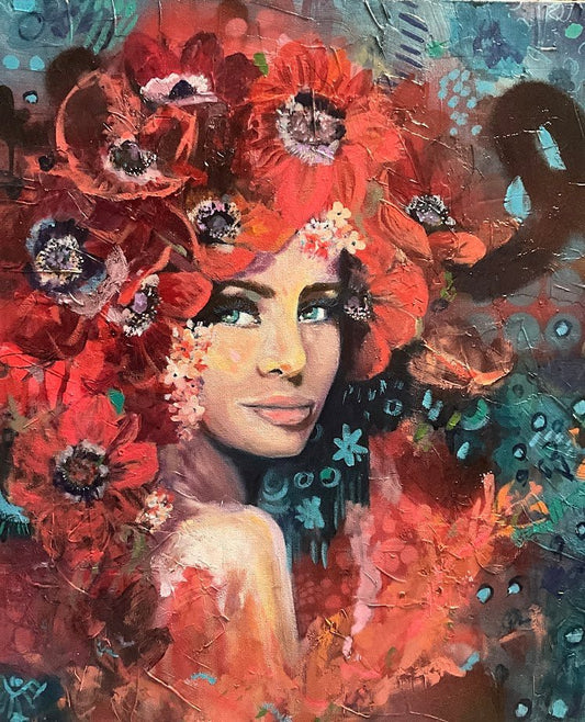 Bold Blooms of Self-Care: Embracing Contrast in Healing - Fine Art by Sarah Andreas