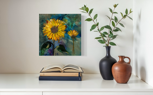 She Chose the Sun | Sarah Andreas Art | Mixed Media Oil Painting