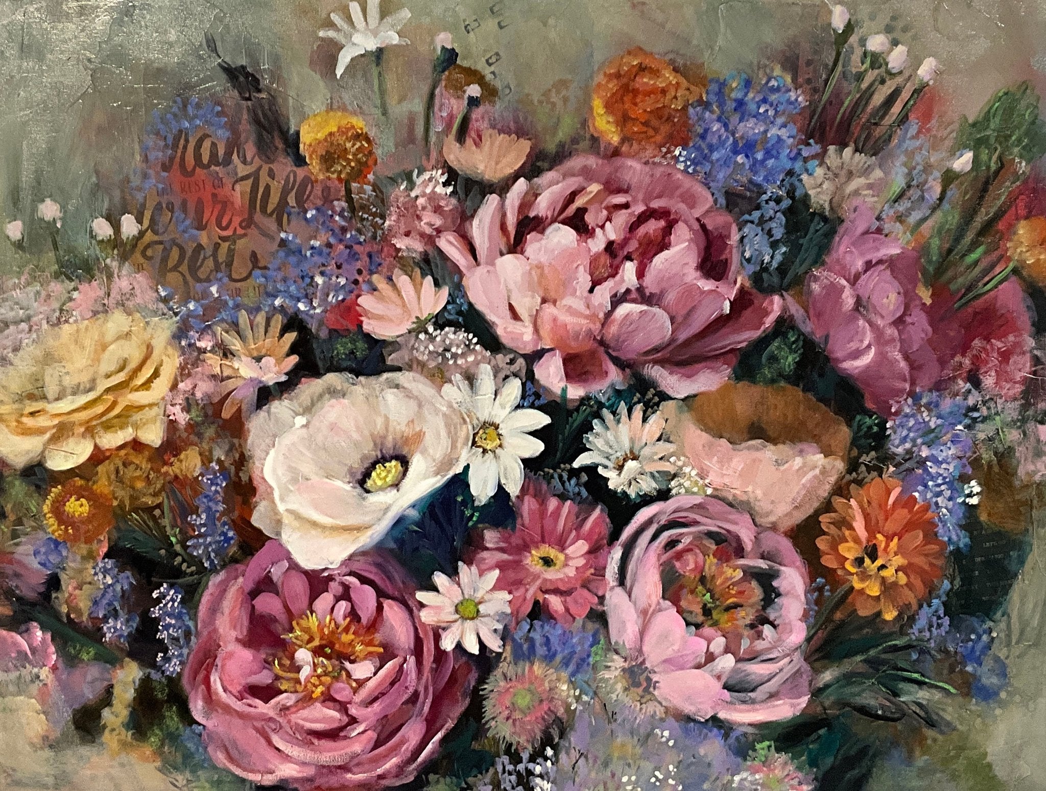 Best of Your Life - Original Mixed Media Oil Painting | Sarah Andreas Art | Mixed Media Oil Painting