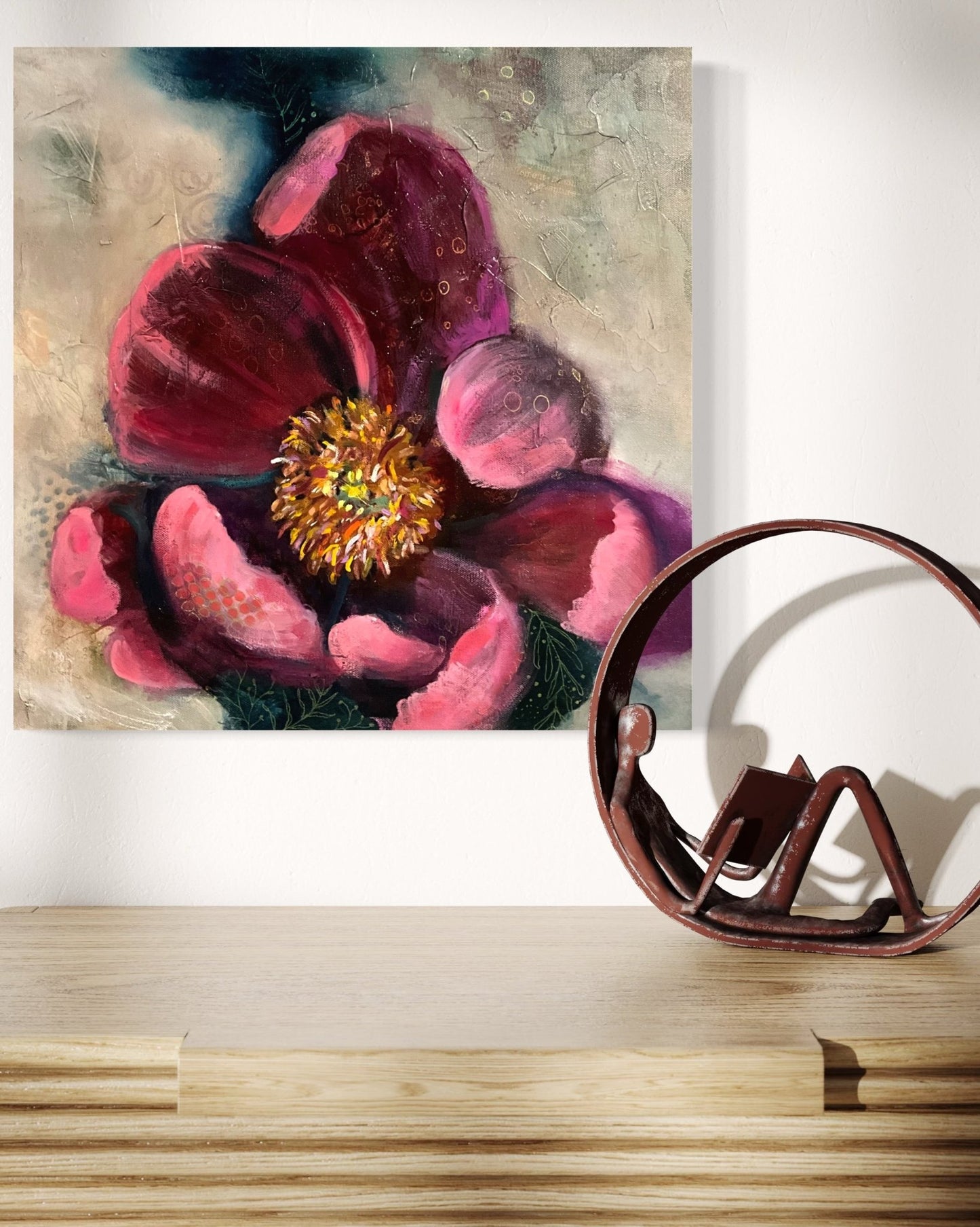 Blooming Beyond Measure - Original Mixed Media Oil Painting | Sarah Andreas Art | Mixed Media Oil Painting