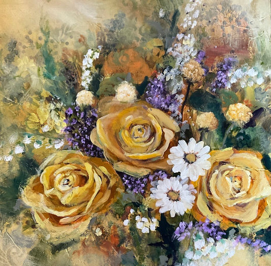 Happy Ending - Original Mixed Media Oil Painting | Sarah Andreas Art | Mixed Media Oil Painting