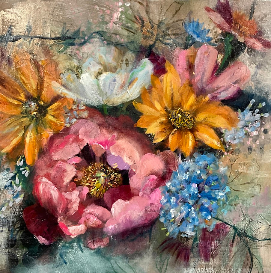 Held by Color | Sarah Andreas Art | Mixed Media Oil Painting
