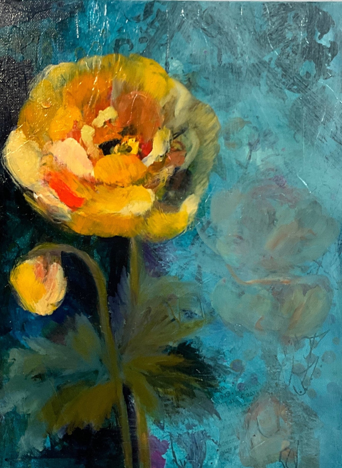 In Her Own Time | Sarah Andreas Art | Mixed Media Oil Painting | Sarah Andreas Art | Mixed Media Oil Painting