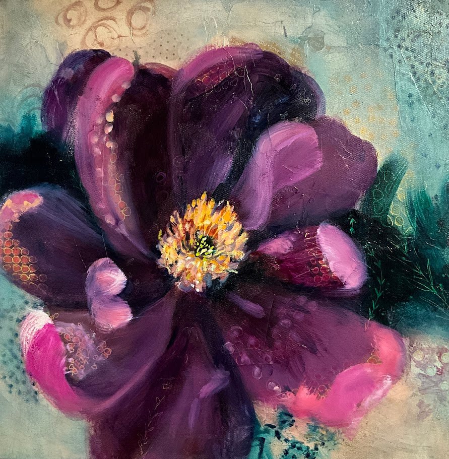 Rooted in Enough - Original Mixed Media Oil Painting | Sarah Andreas Art | Mixed Media Oil Painting