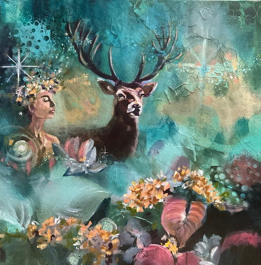 Soulful Stillness | Sarah Andreas Art | Mixed Media Oil Painting