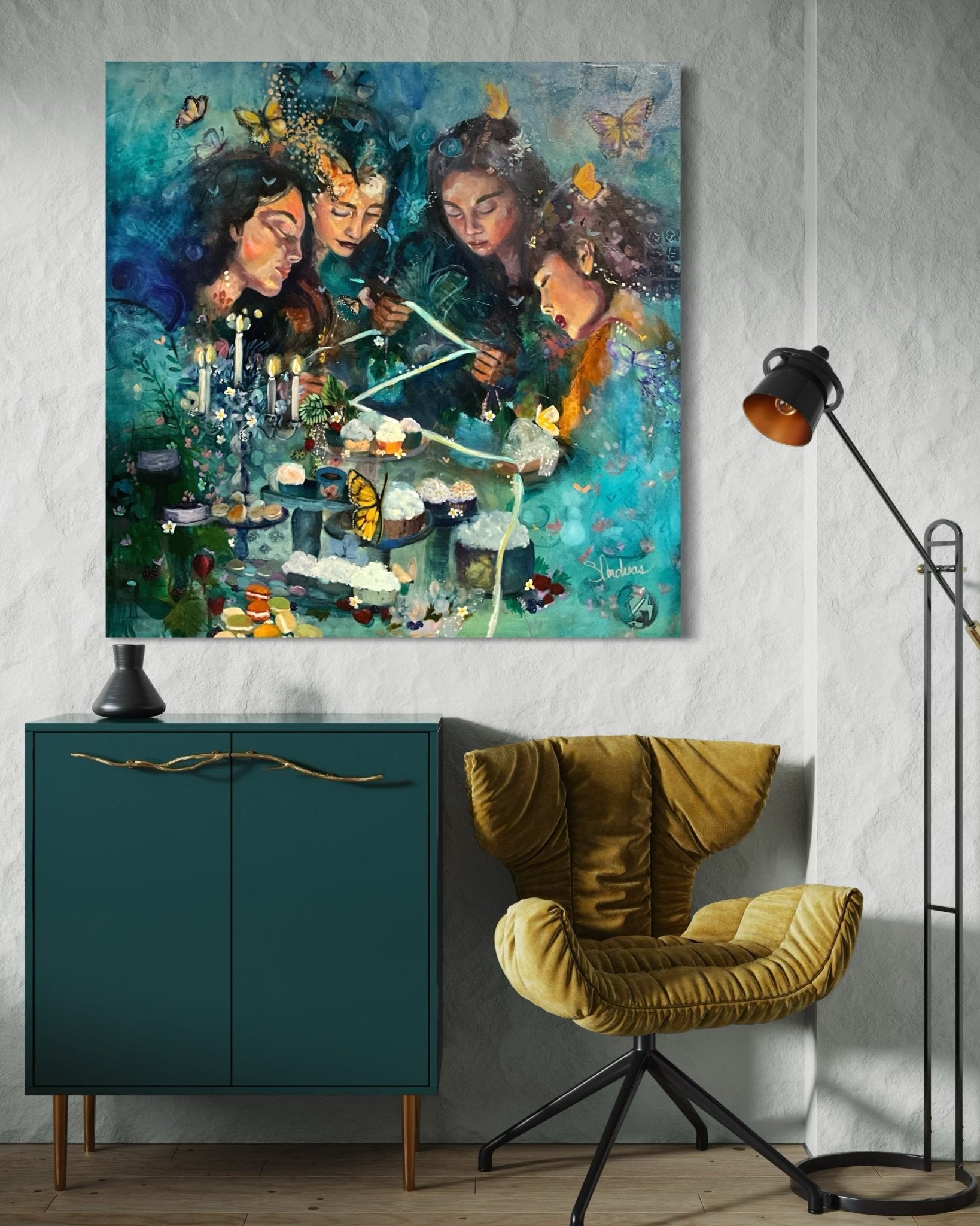 The Space We Make - Original Mixed Media Oil Painting | Sarah Andreas Art | Mixed Media Oil Painting