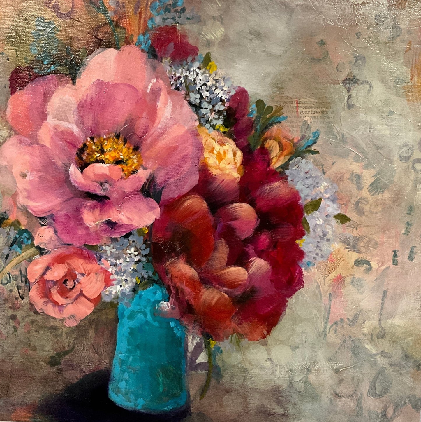 What She Carried Forward | Sarah Andreas Art | Mixed Media Oil Painting | Sarah Andreas Art | Mixed Media Oil Painting