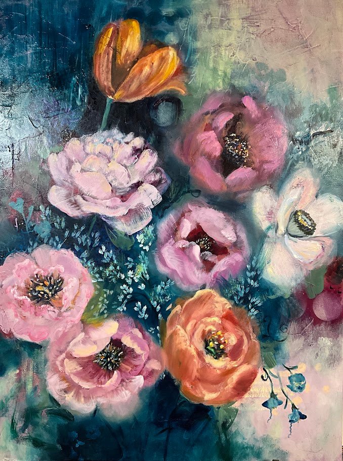 Whispers of Abundance | Sarah Andreas Art | Mixed Media Oil Painting