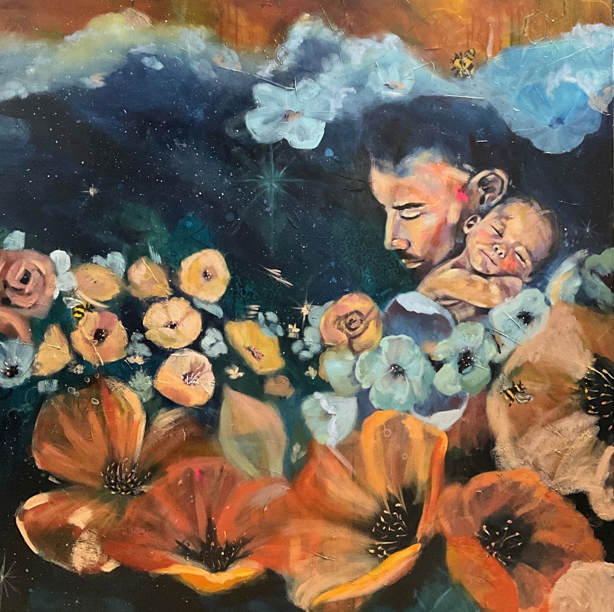 Awakening Bond | Sarah Andreas Art | Mixed Media Oil Painting