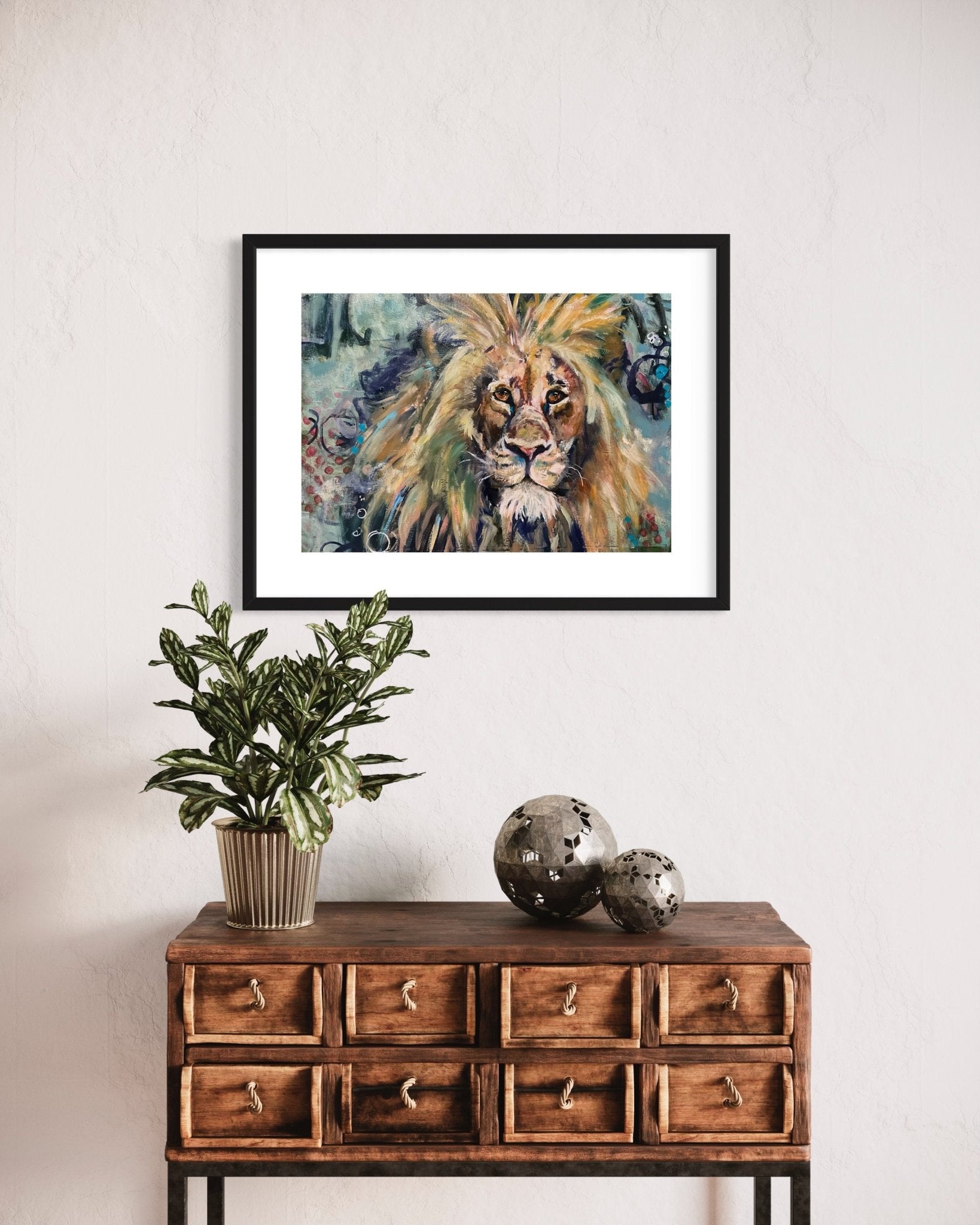 Whispers of the Wild: The Lion's Gaze - Fine Art by Sarah Andreas
