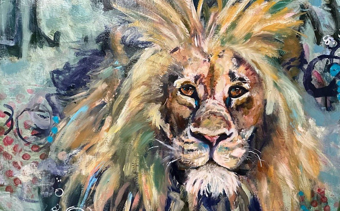 Whispers of the Wild: The Lion's Gaze - Fine Art by Sarah Andreas